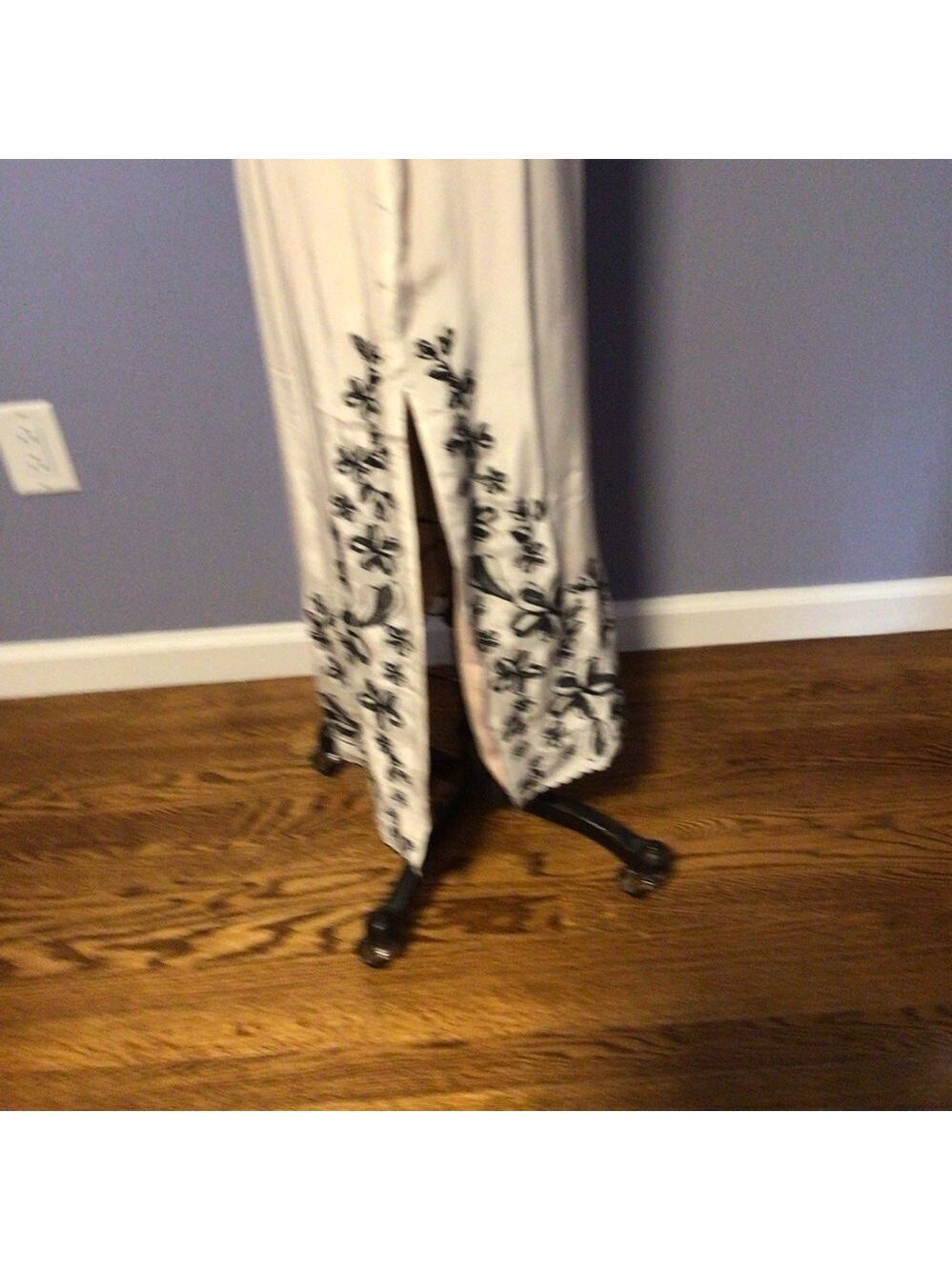 J.Crew White Black Floral Embroidered Empire Waist Maxi Dress Sz 6 Side Slit NWT - Picture 8 of 16